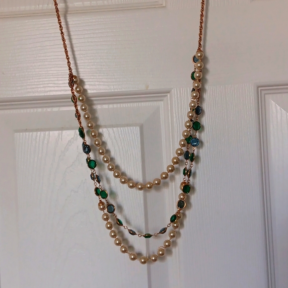 Vintage multi strand pearl and glass necklace. - Picture 3 of 7